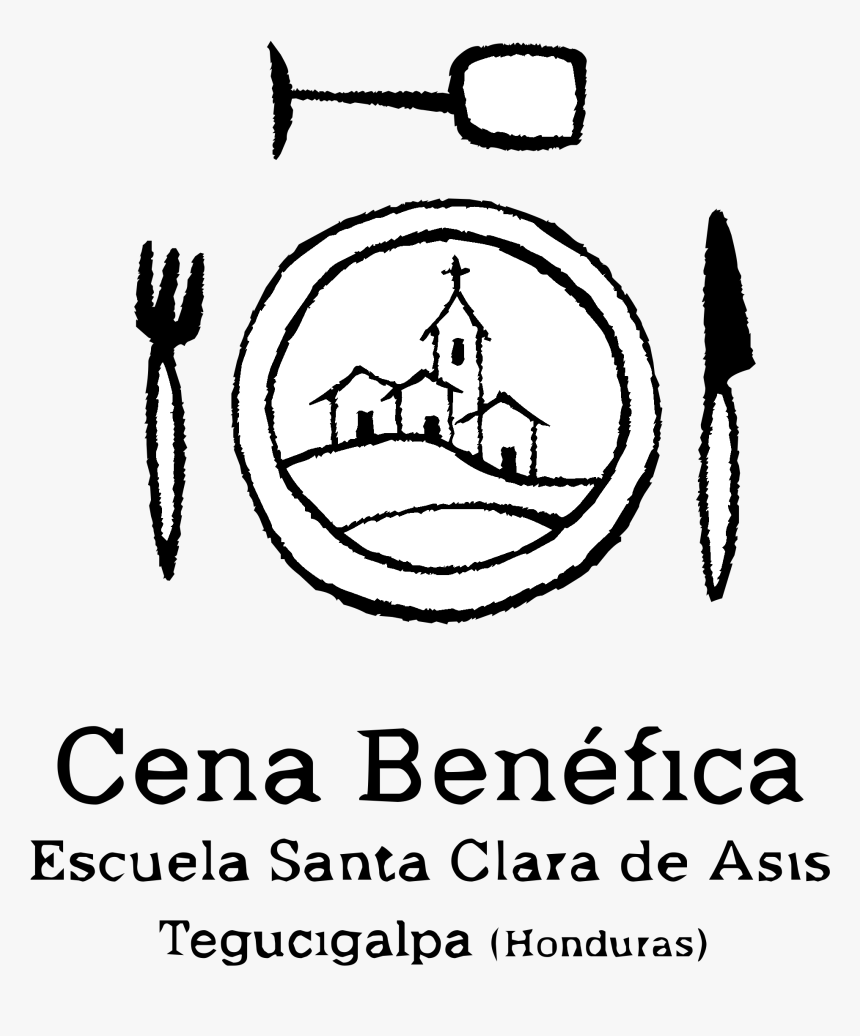 Cena Benefica Logo Black And White - Drawing, HD Png Download, Free Download