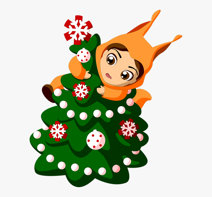 Transparent Cartoon Christmas Tree Png - Bebe De Natal Png, Png Download, Free Download