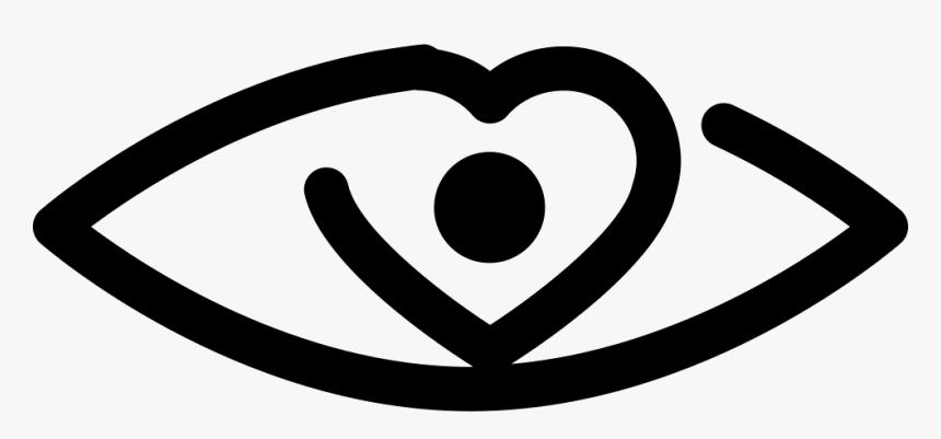 Eye Outline Variant With Heart Shaped Center - Emblem, HD Png Download, Free Download