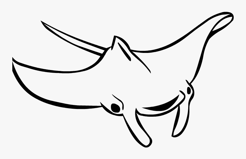 Manta Ray Coloring Page - Manta Ray Black And White, HD Png Download