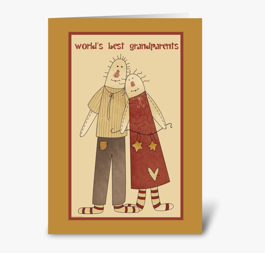 Primitive Folk Art Grandparents Day Greeting Card - Poster, HD Png Download, Free Download