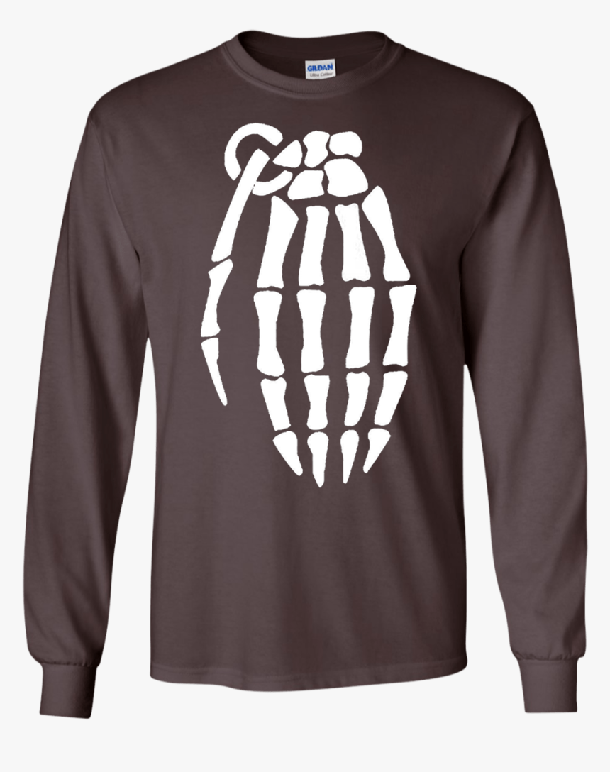 Skeleton Hand Grenade Ls T-shirt - Skeleton Hand Grenade Logo, HD Png Download, Free Download