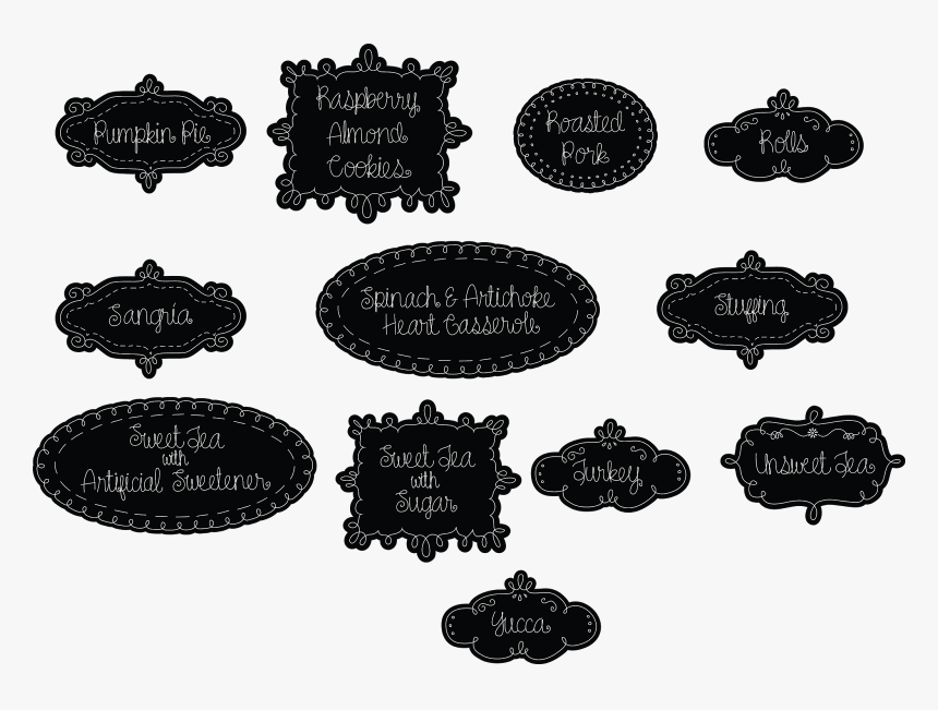 Thumb Image - Black And White Food Tags, HD Png Download, Free Download