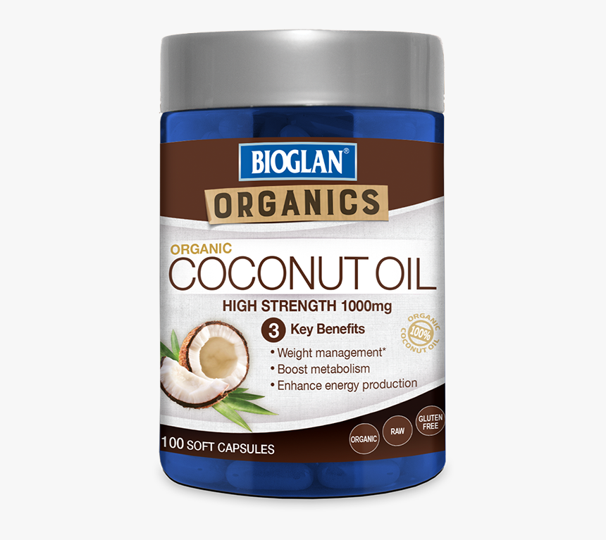 Bioglan Organics Coconut Oil Tabs - Bioglan Organic Coconut Oil, HD Png Download, Free Download