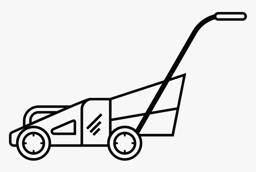 Lawn Mower Clipart , Png Download - Line Art, Transparent Png, Free Download