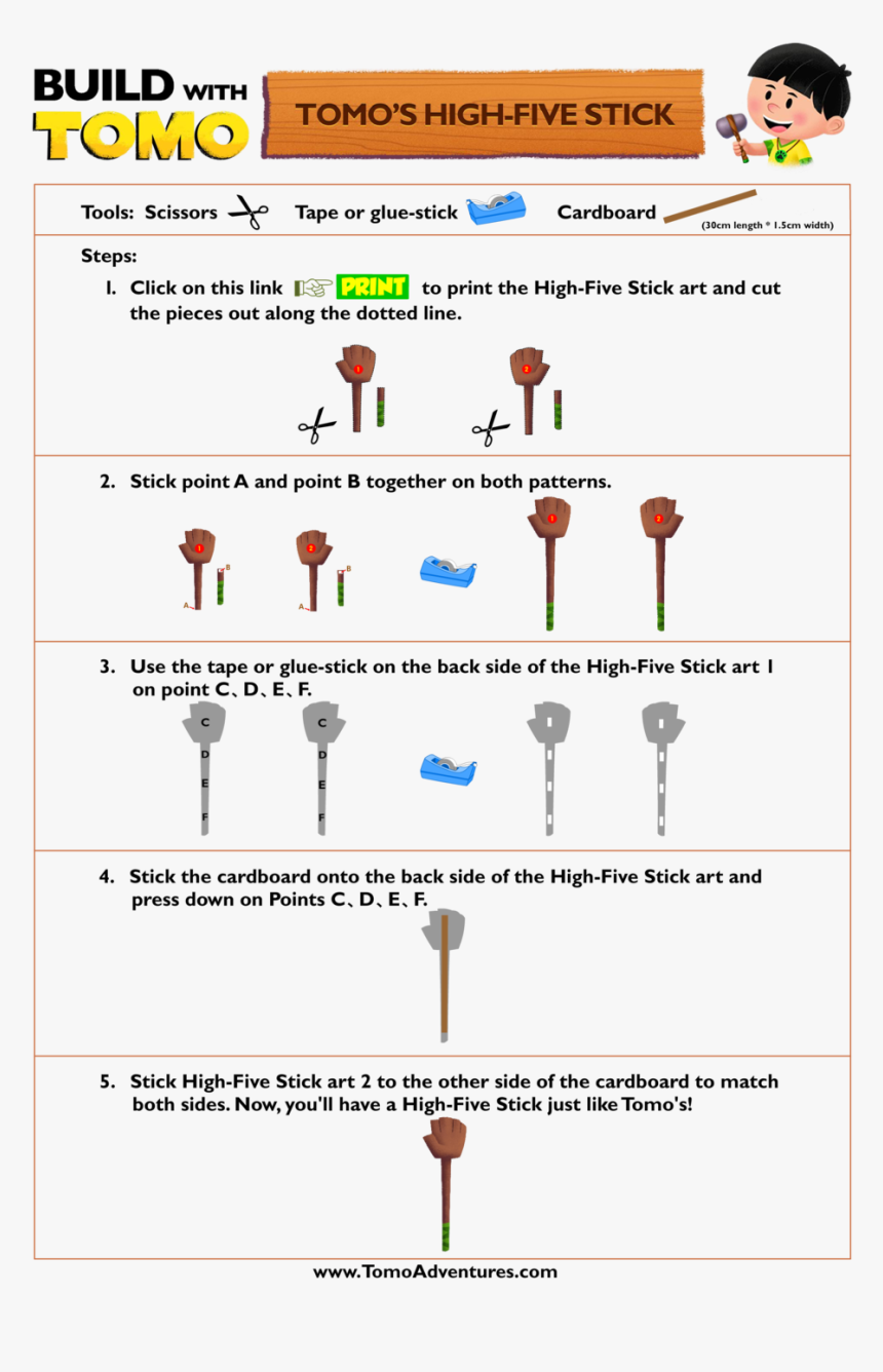 Diy Tomo High-five Stick, HD Png Download, Free Download