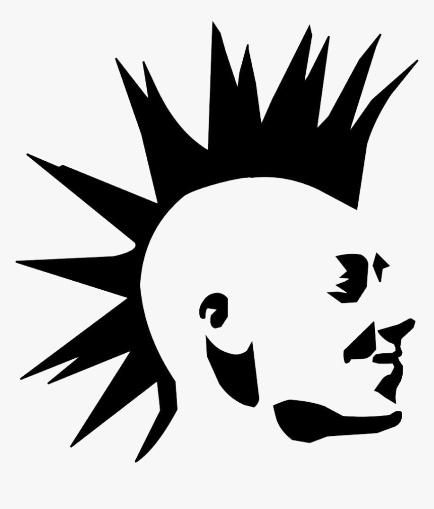 Punk Hair Png - Punk Stencil, Transparent Png, Free Download