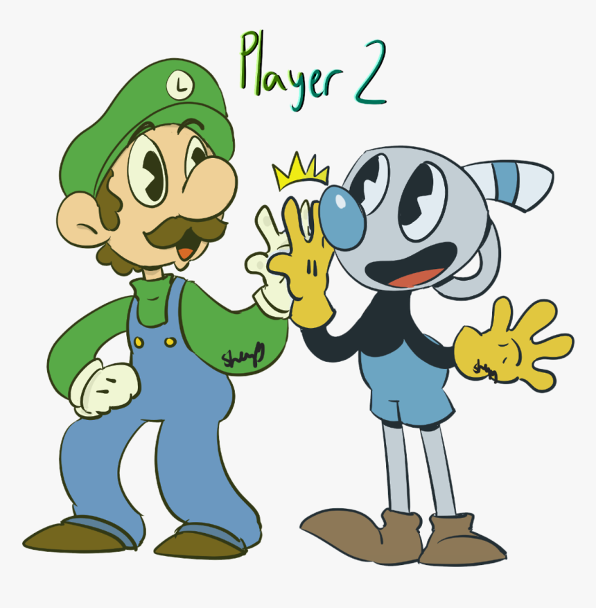 Cuphead Mugman Mario Luigi, Hd Png Download - Cuphead And Mugman Mario And Luigi, Transparent Png, Free Download