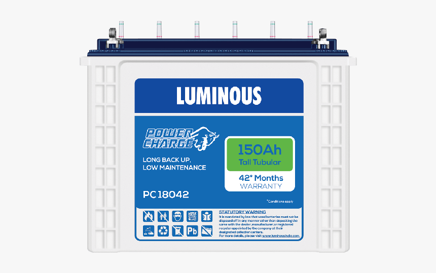 Luminous 150ah Tubular Battery, HD Png Download, Free Download