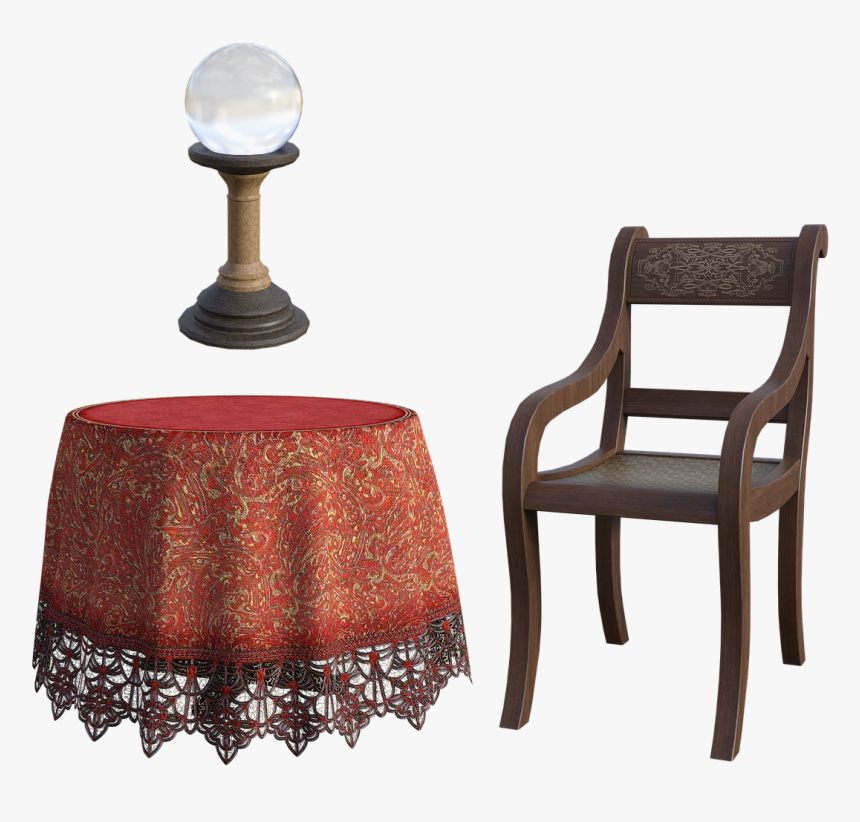 Gitana, Mesa, Silla, Bola De Cristal, Vacío, Muebles - Gypsy Table, HD Png Download, Free Download