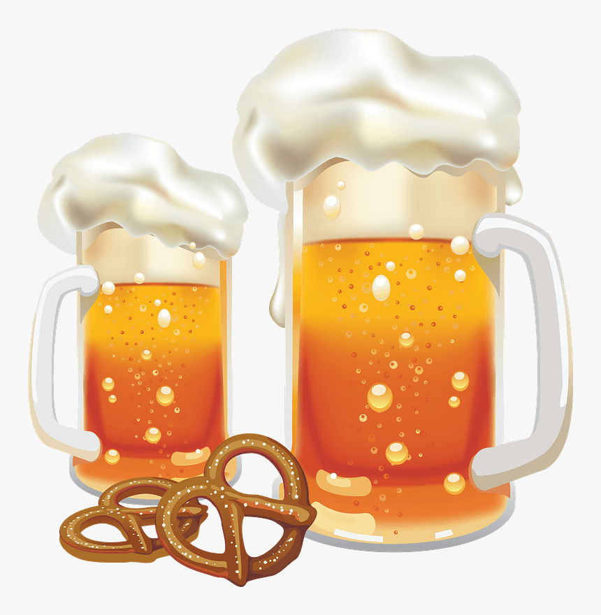 Beer, Pretzels, Foam, Froth, Oktoberfest, Drink - Oktoberfest Beer Png, Transparent Png, Free Download