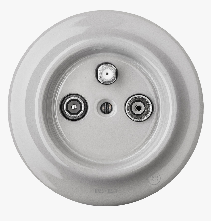 Porcelain Wall Socket Grey Tv Antenna - Circle, HD Png Download, Free Download