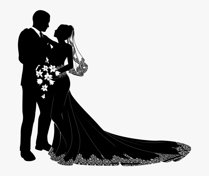 Wedding Clipart Craft Projects, Symbols Clipart - Wedding Couple Silhouette Png, Transparent Png, Free Download