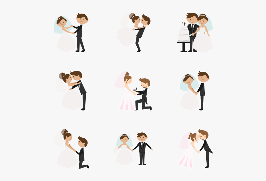 Wedding Couple - Wedding Couple Cartoon Png, Transparent Png, Free Download