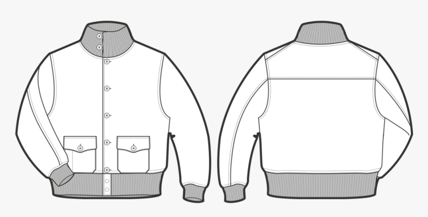 A-1, 1927 Stand Up Buttoned Collar, Buttoned Front - Bomber Jacket Template Png, Transparent Png, Free Download