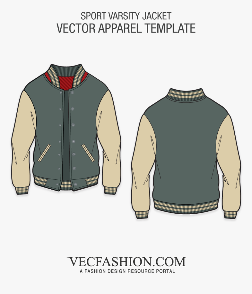 Transparent Baseball Vector Png - Varsity Jacket Template Vector, Png Download, Free Download