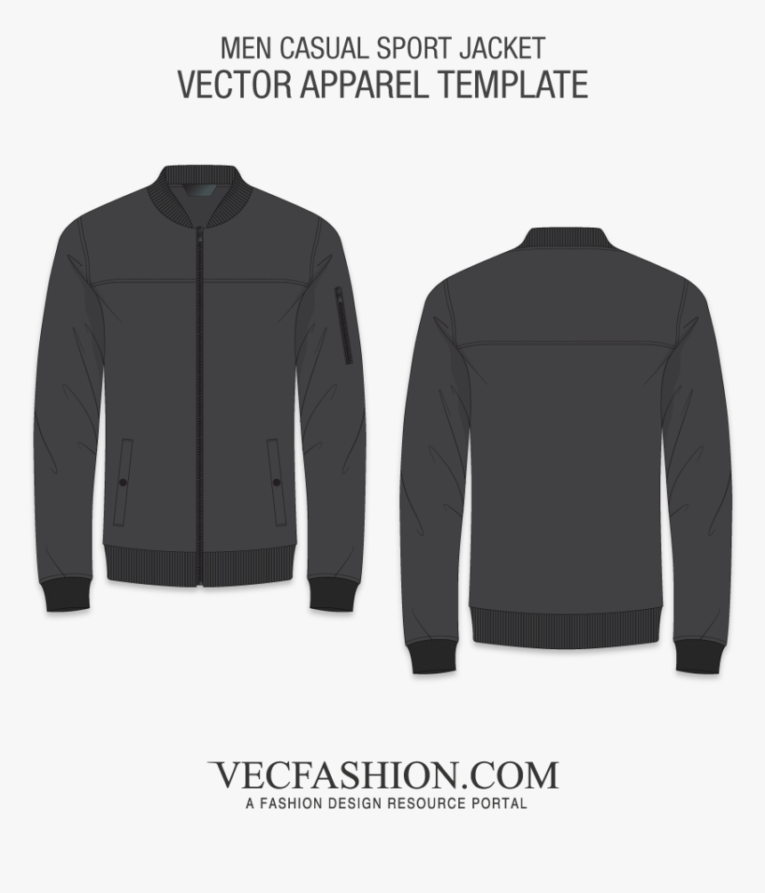 Bomber Jacket Black Template, HD Png Download, Free Download