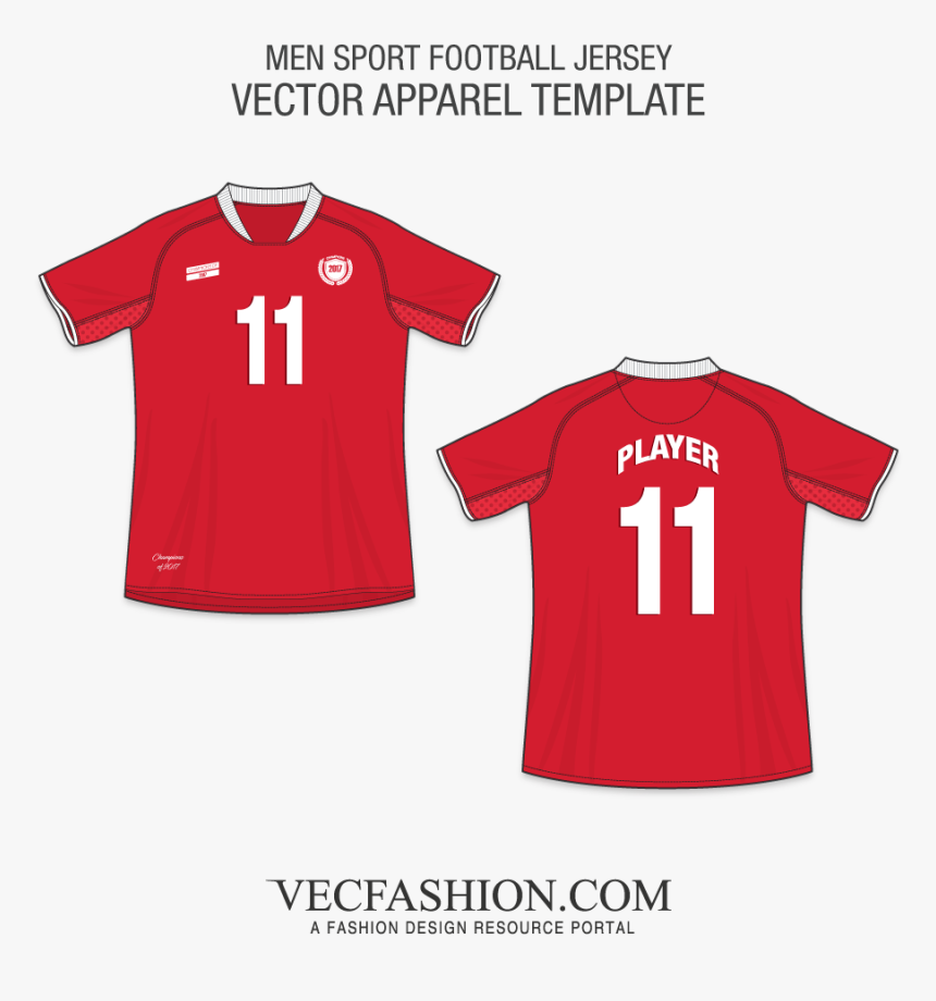 Men Sport Football Jersey Template - Red Football Shirt Template, HD Png Download, Free Download