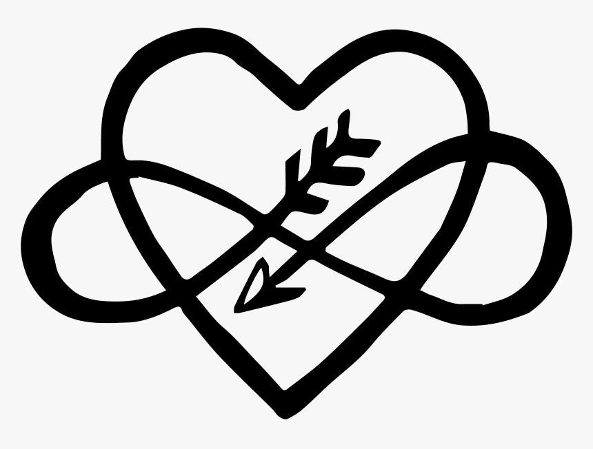 Heart Infinity Symbol Wedding Cake - Infinity Symbol With Heart, HD Png Download, Free Download