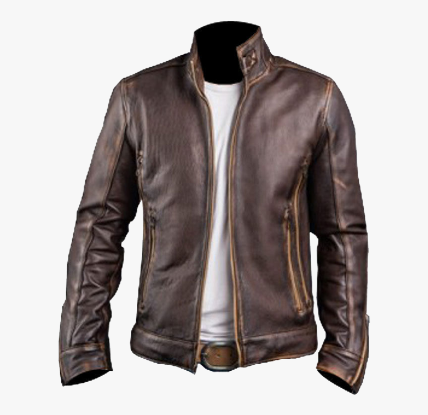 Cafe Racer Leather Jacket Mens , Transparent Cartoons - Leather Jackets In Kanpur, HD Png Download, Free Download