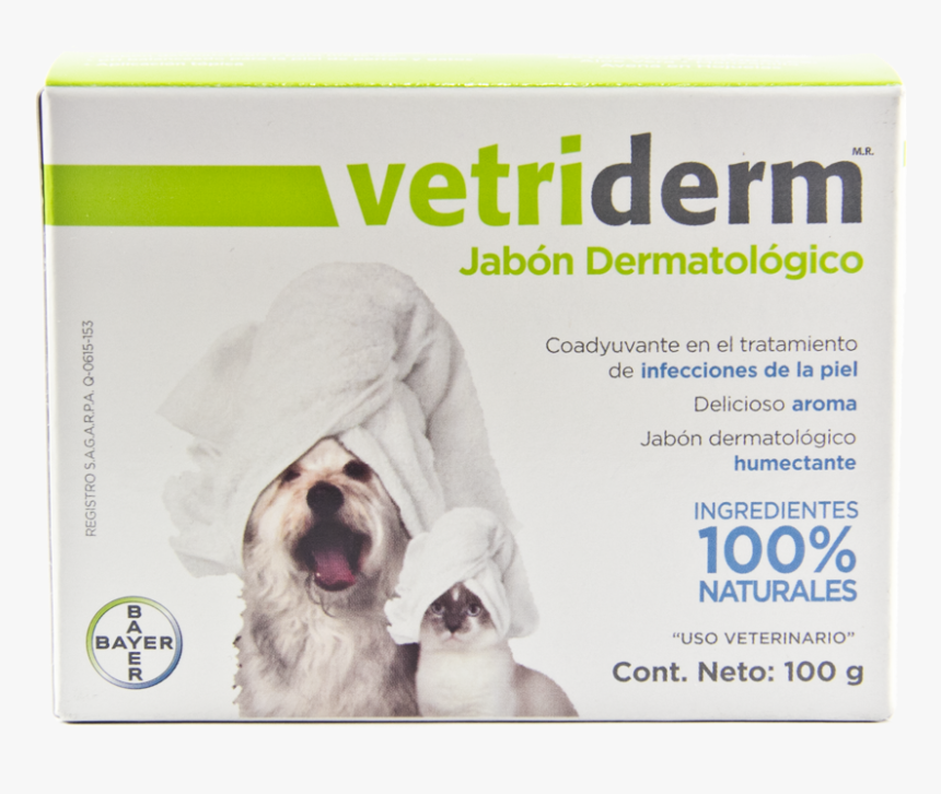 Jabon Para Perros Y Gatos Bayer Vetriderm 100 Gr - Bayer, HD Png Download, Free Download