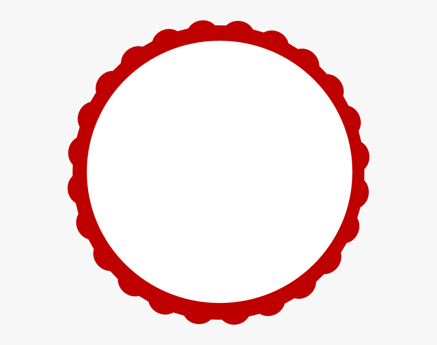 Red & White Scallop Circle Frame Svg Clip Arts - Red And White Circle Icon, HD Png Download, Free Download