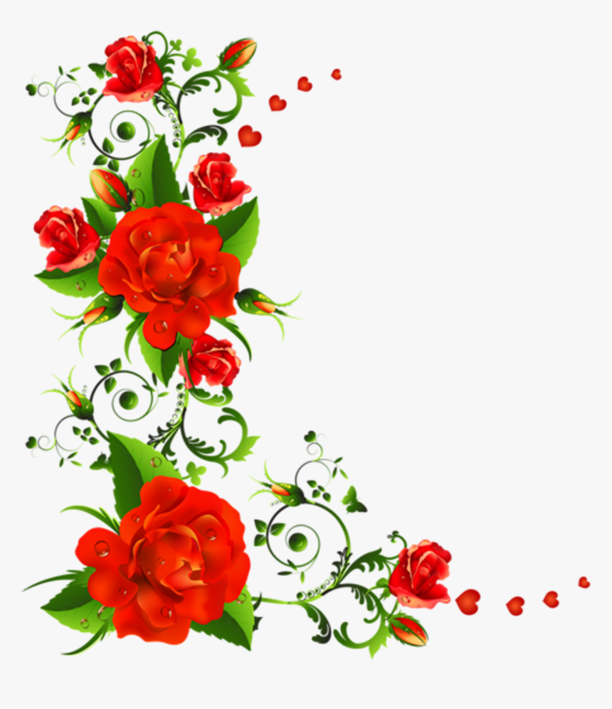 Marcos De Rosas Png - Rose Flowers Border Design, Transparent Png, Free Download