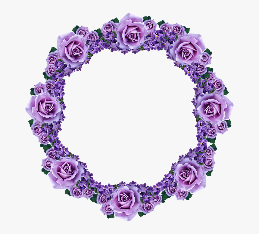 Marco, Corona, Frontera, Flores, Rosas, Violetas - Flores Violetas Corona Png, Transparent Png, Free Download