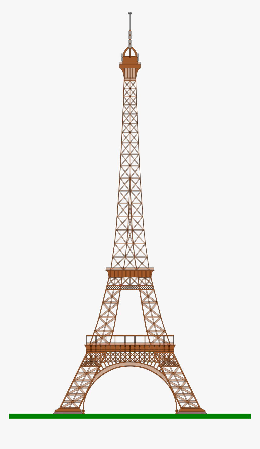 2d Eiffel Tower Drawing, HD Png Download - kindpng