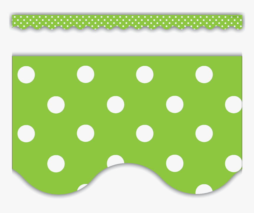 Lime Border Frame Png File - Scalloped Border Polka Dot, Transparent Png, Free Download