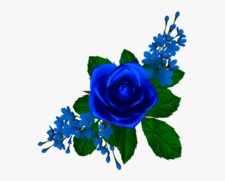 Flores Azules Png - Marcos Con Rosas Azules, Transparent Png - kindpng