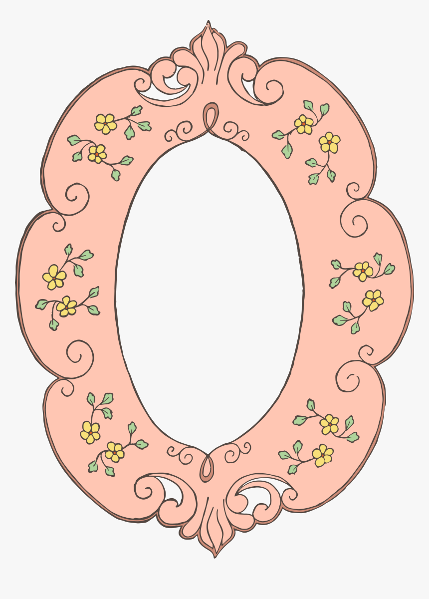 Free Vector Images - Vector Pink Oval Floral Frame Png, Transparent Png, Free Download