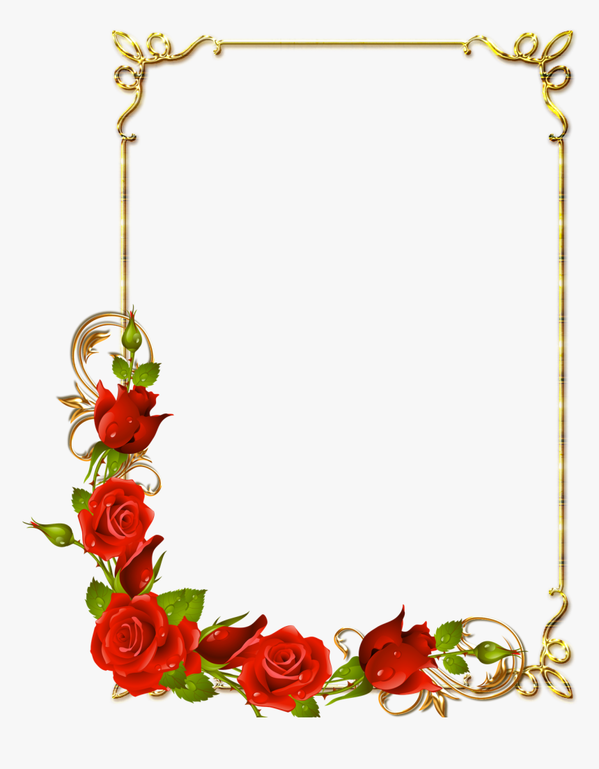 Border Frames For Photoshop - Flower Rose Page Border, HD Png Download, Free Download