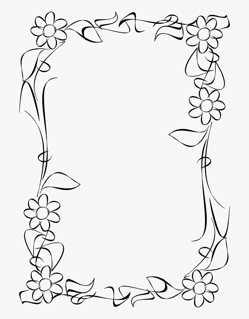 Transparent Flores Dibujo Png - Marcos De Flores Dibujo, Png Download -  kindpng