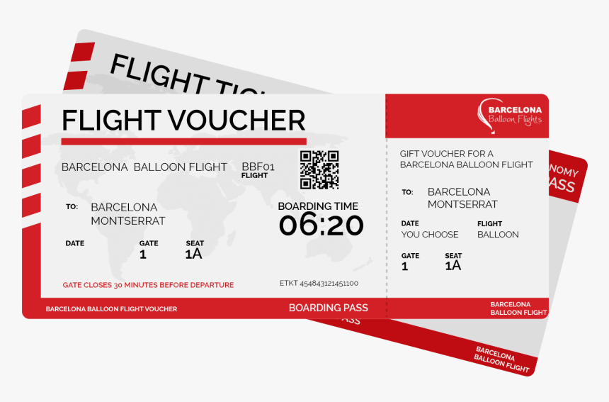 Hot Air Balloon Gift Voucher - Flight Ticket, HD Png Download, Free Download