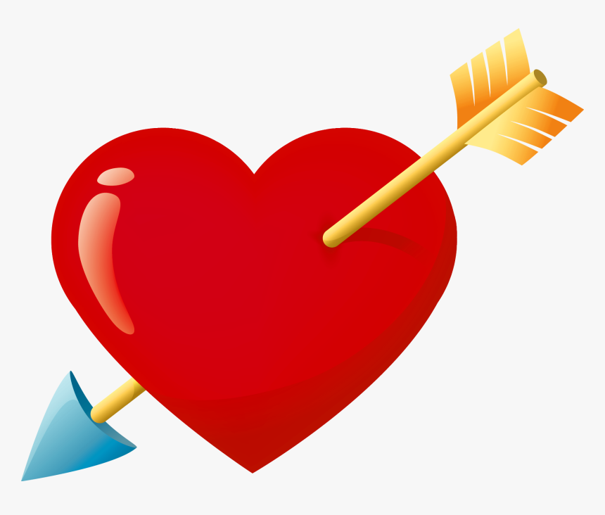 Love Png - Valentines Heart With Arrow, Transparent Png, Free Download