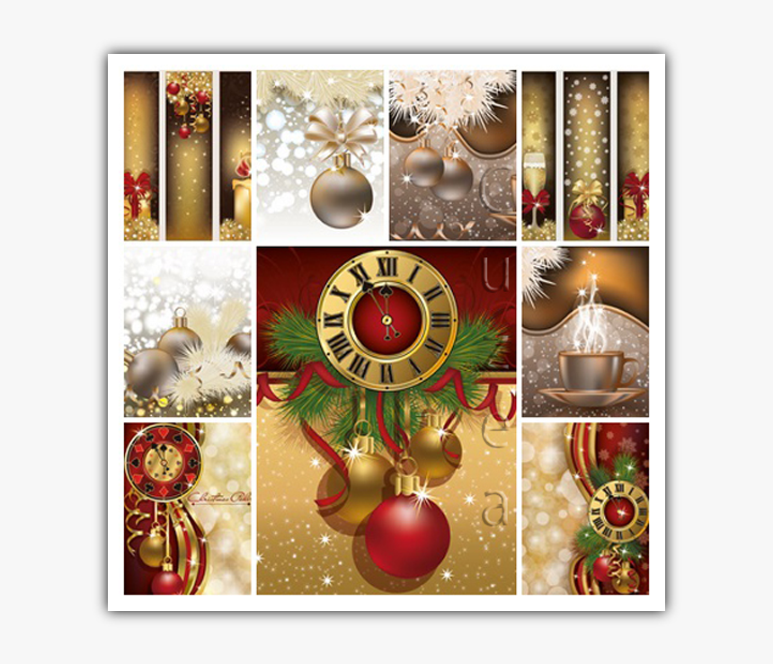 Pack De Vectores Navideños Editables Formato Ai - Relojes Navidad, HD Png Download, Free Download