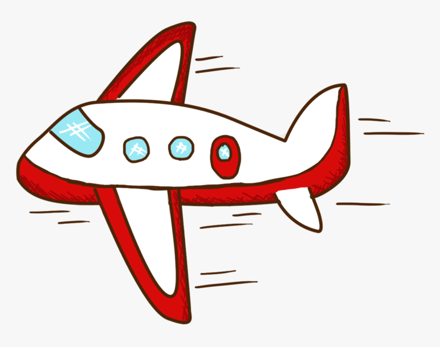 Dessinés À La Main Illustration Véhicule Avion Png - Imagen De Un Avión En Caricatura, Transparent Png, Free Download