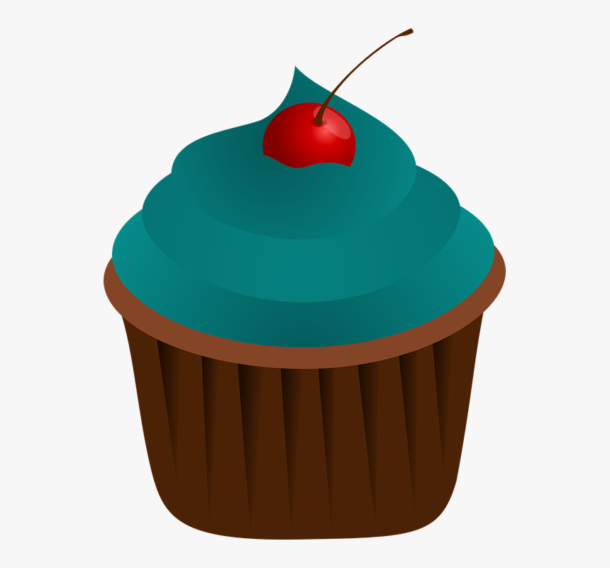 Cupcake, Blue, Food, Sweet, Dessert, Cake, Baked - Cupcake Com Fundo Transparente, HD Png Download, Free Download