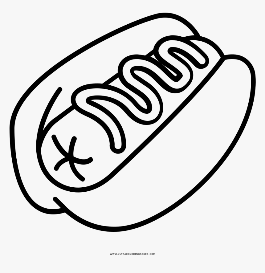 Cachorro Quente Desenho Para Colorir - Hotdog Drawing Png, Transparent Png, Free Download