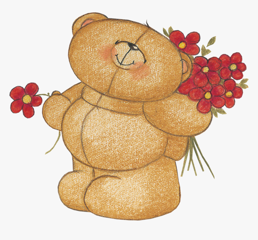 Dulces Momentos - - ★ - Cliparts Ositos Forever Friends - Teddy Bear With Flowers Tattoo, HD Png Download, Free Download