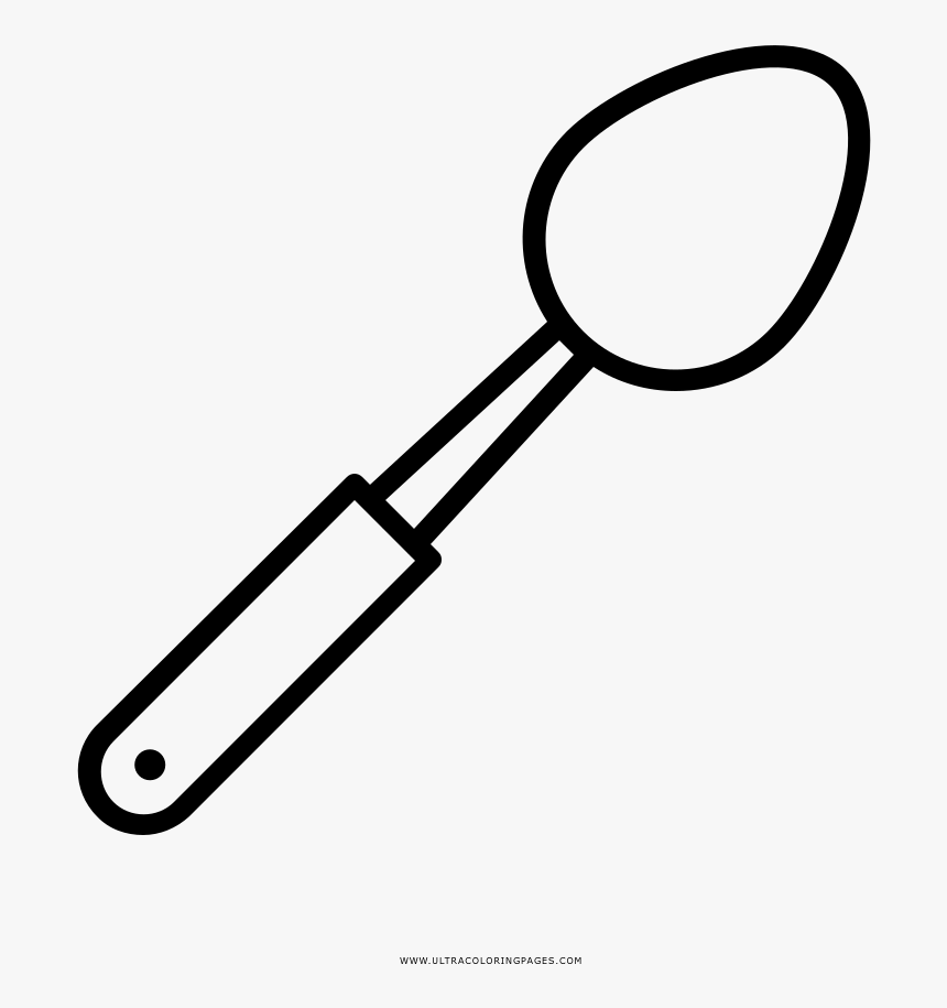 Dibujos De Cucharas Y Tenedores Para Colorear Sketch - Black And White Spatula, HD Png Download, Free Download