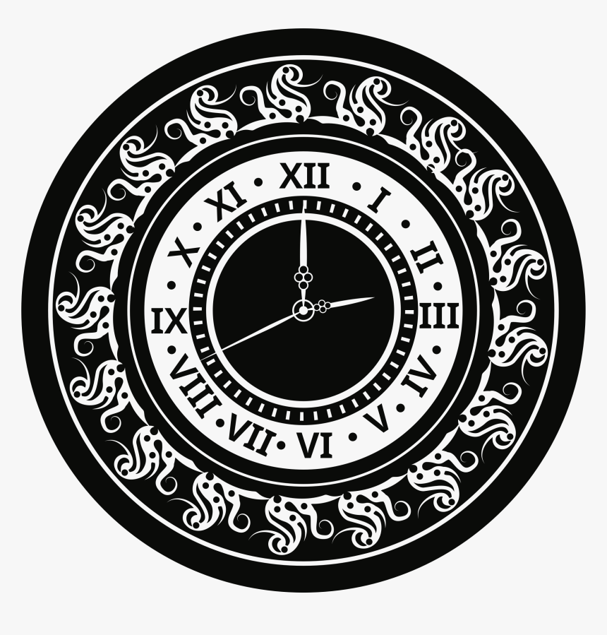 Clipart Clock Question - Clock Face Clip Art With Roman Numerals, HD Png Download, Free Download