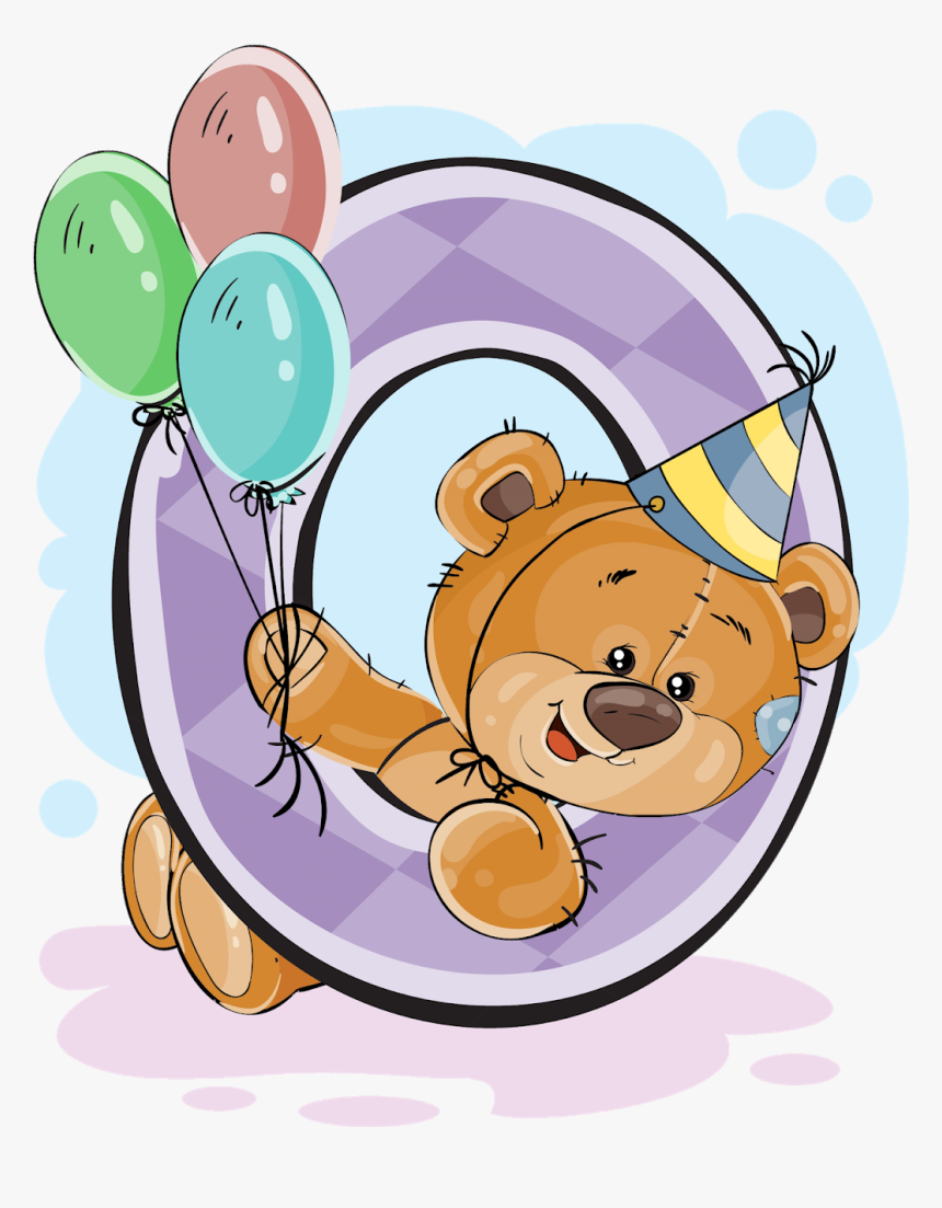 Números Con Osito Cumpleañero - Numbers With Bear, HD Png Download, Free Download