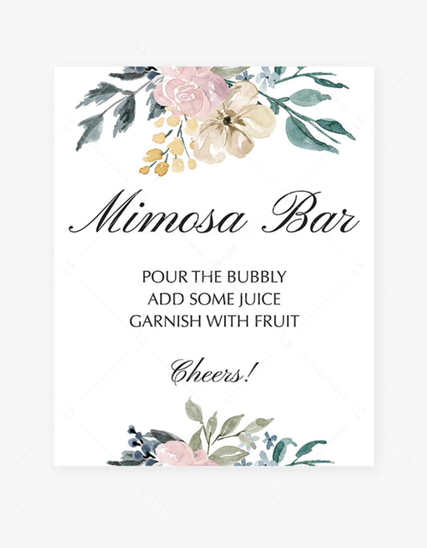 Leyton Script  Printable Mimosa Bar Sign and Juice Tags – Black