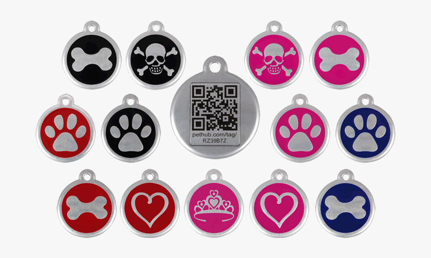 Pethub Premium Digital Qr Code Pet Id Tag - Pethub Scribble Heart