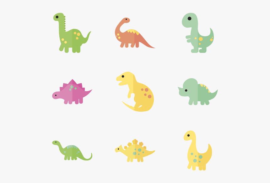 Dinosaur Set - Cartoon Dinosaur Svg, HD Png Download - kindpng