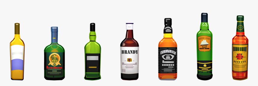 Transparent Alcohol Bottle Clipart Black And White - Alkoholflaschen Png, Png Download, Free Download