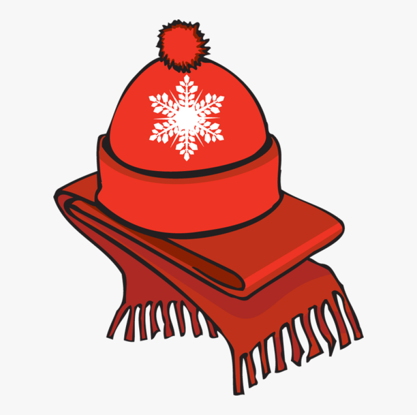 Clip Art Of A Winter Scarf An - Hat And Gloves Clipart, HD Png Download, Free Download