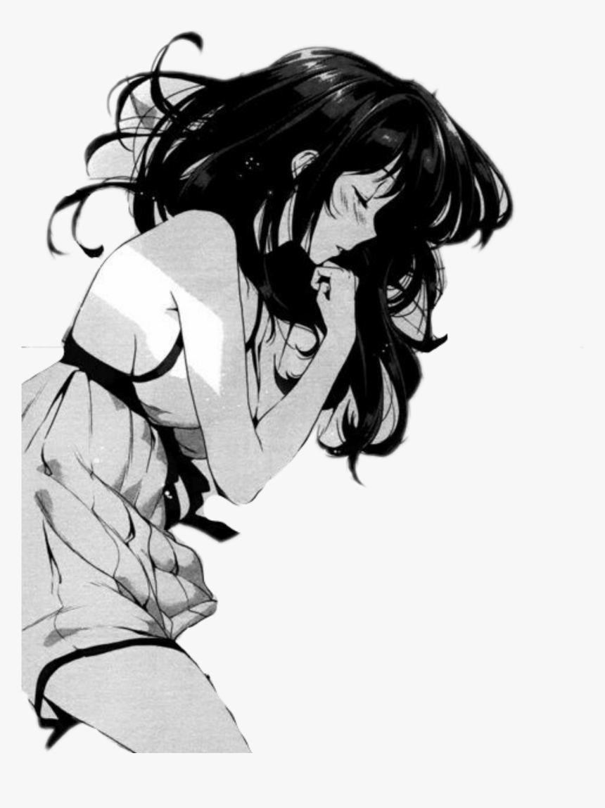 #sleeping #anime #manga #girl #blackhair #dress #indress - Transparent Sleeping Anime Girl, HD Png Download, Free Download